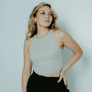 Klassy Network Racerback Brami (Crop) - Gray, Size Small